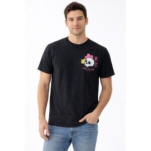 Riot Society Tokyo Skull Graphic T-Shirt Black Cotton Tee Size Large Japan